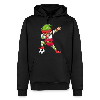 Soccer Boy Dabbing Elf Squad Christmas Jersey - Men’s Premium Organic Hoodie - black - Front - Nico (187cm)