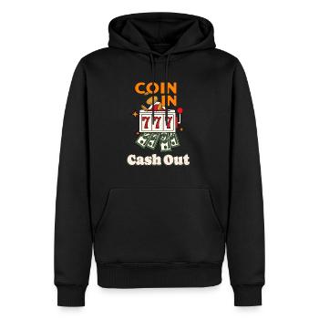 Coin In Cash Out Casino Spielautomat Spieler - Männer Premium Bio Hoodie - Schwarz - Vorne - Nico (187cm)