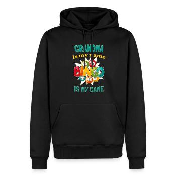 Grand-mère Joueur de Lotto Bingo drôle - Sweat à capuche Premium bio Homme - noir - Devant - Nico (187cm)