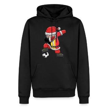 Soccer Boy Dabbing Santa Christmas Jersey Belgium - Men’s Premium Organic Hoodie - black - Front - Nico (187cm)