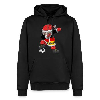 Soccer Boy Dabbing Santa Christmas Jersey Germany - Men’s Premium Organic Hoodie - black - Front - Nico (187cm)