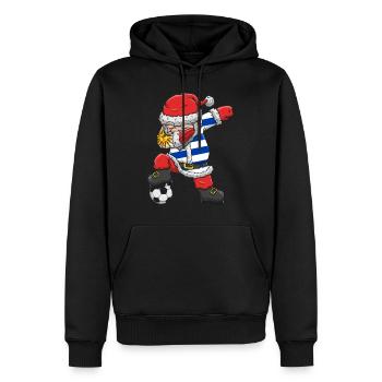 Soccer Boy Dabbing Santa Christmas Jersey Uruguay - Men’s Premium Organic Hoodie - black - Front - Nico (187cm)