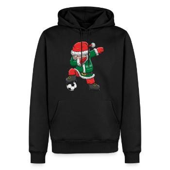 Soccer Boy Dabbing Santa Christmas Jersey Saudi - Sweat à capuche Premium bio Homme - noir - Devant - Nico (187cm)
