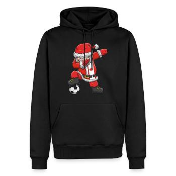 Soccer Boy Dabbing Santa Christmas Jersey Canada - Sweat à capuche Premium bio Homme - noir - Devant - Nico (187cm)