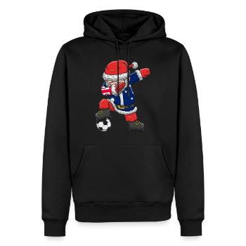Soccer Boy Dabbing Santa Christmas Jersey - Men’s Premium Organic Hoodie - black - Front - Nico (187cm)