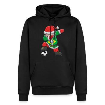 Soccer Boy Dabbing Santa Christmas Jersey Brasilien - Männer Premium Bio Hoodie - Schwarz - Vorne - Nico (187cm)