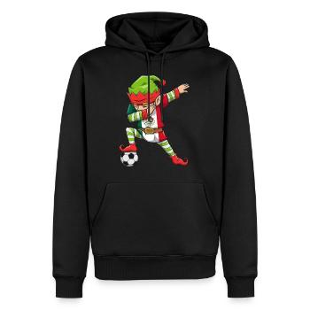 Soccer Boy Dabbing Elf Squad Weihnachtstrikot - Männer Premium Bio Hoodie - Schwarz - Vorne - Nico (187cm)