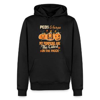 Citrouilles drôles d’infirmière pour enfants - Sweat à capuche Premium bio Homme - noir - Devant - Nico (187cm)