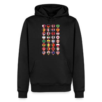 Flags Of The Countries Of The World Candy Cane - Men’s Premium Organic Hoodie - black - Front - Nico (187cm)