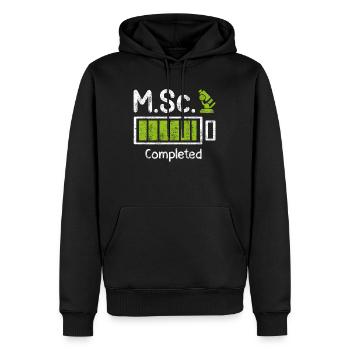 M.Sc completed Master Abschluss Master of Science - Männer Premium Bio Hoodie - Schwarz - Vorne - Nico (187cm)