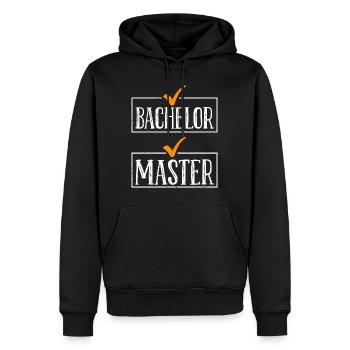 Endlich fertig Bachelor Abschluss Master Abschluss - Männer Premium Bio Hoodie - Schwarz - Vorne - Nico (187cm)