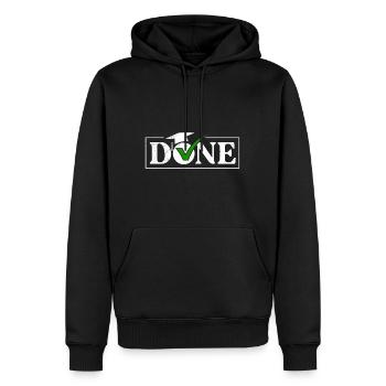 C’est fait, j’ai terminé mes études de maîtrise - Sweat à capuche Premium bio Homme - noir - Devant - Nico (187cm)