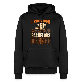 Überlebt Meine Frau hat einen Bachelor Abschluss - Männer Premium Bio Hoodie - Schwarz - Vorne - Nico (187cm)