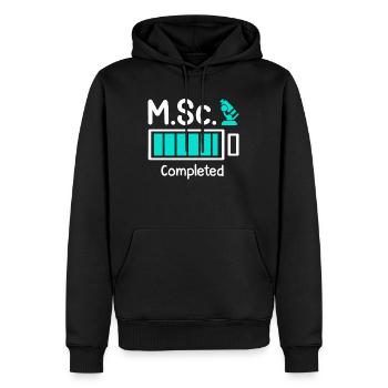 M.Sc completed Master Abschluss Master of Science - Männer Premium Bio Hoodie - Schwarz - Vorne - Nico (187cm)