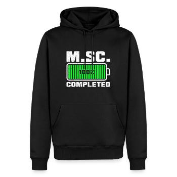 Chargement du Master complet Master of Science - Sweat à capuche Premium bio Homme - noir - Devant - Nico (187cm)