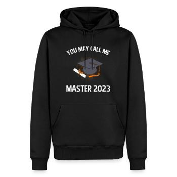 Vous pouvez m’appeler Master 2023 Master - Sweat à capuche Premium bio Homme - noir - Devant - Nico (187cm)