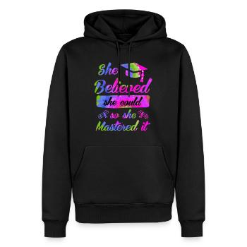Elle a maîtrisé le Master - Sweat à capuche Premium bio Homme - noir - Devant - Nico (187cm)