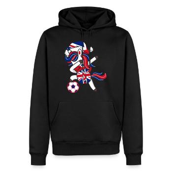 Soccer Girl Dabbing Unicorn Christmas Hat Scarf - Men’s Premium Organic Hoodie - black - Front - Nico (187cm)