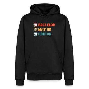 Bachelor's degree Master's degree Doctorate - Men’s Premium Organic Hoodie - black - Front - Nico (187cm)