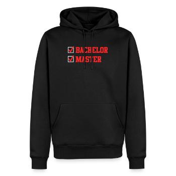 Completed Bachelor's Degree Master's Degree - Men’s Premium Organic Hoodie - black - Front - Nico (187cm)
