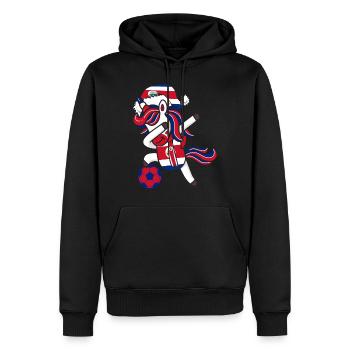 Soccer Girl Dabbing Unicorn Christmas Hat Scarf - Sweat à capuche Premium bio Homme - noir - Devant - Nico (187cm)