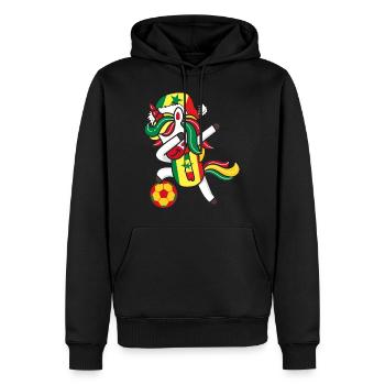 Soccer Girl Dabbing Unicorn Christmas Hat Scarf - Men’s Premium Organic Hoodie - black - Front - Nico (187cm)