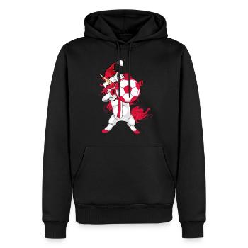 Soccer Girl Dabbing Unicorn Christmas Hat Scarf - Men’s Premium Organic Hoodie - black - Front - Nico (187cm)