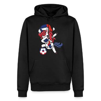 Soccer Girl Dabbing Unicorn Christmas Hat Scarf - Men’s Premium Organic Hoodie - black - Front - Nico (187cm)