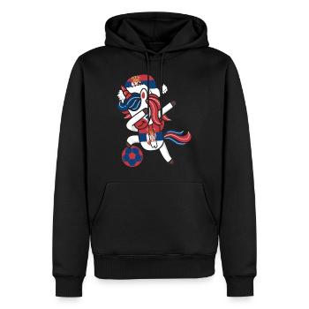 Soccer Girl Dabbing Unicorn Christmas Hat Scarf - Men’s Premium Organic Hoodie - black - Front - Nico (187cm)
