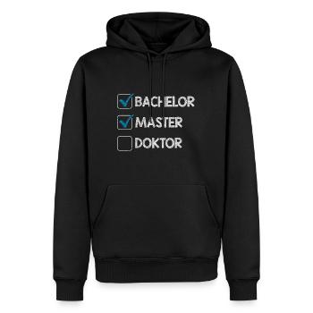 Liste de contrôle Bachelor Master Doctorat - Sweat à capuche Premium bio Homme - noir - Devant - Nico (187cm)