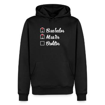 Liste de contrôle Bachelor Master Docteur Doctorat - Sweat à capuche Premium bio Homme - noir - Devant - Nico (187cm)