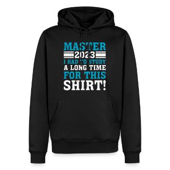 Pour la chemise j’ai dû attendre Master 2023 - Sweat à capuche Premium bio Homme - noir - Devant - Nico (187cm)