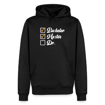 Bachelor's degree Master's degree Doctorate - Men’s Premium Organic Hoodie - black - Front - Nico (187cm)
