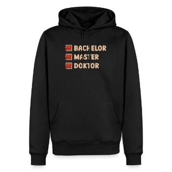 Bachelor's degree Master's degree Doctorate - Men’s Premium Organic Hoodie - black - Front - Nico (187cm)