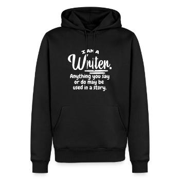 Je suis un écrivain drôle auteur romancier roman écriture - Sweat à capuche Premium bio Homme - noir - Devant - Nico (187cm)