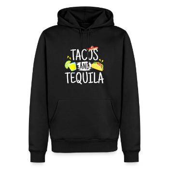 Tacos Funny Et Tequila T-Shirt Mexicain Sombrero T - Sweat à capuche Premium bio Homme - noir - Devant - Nico (187cm)