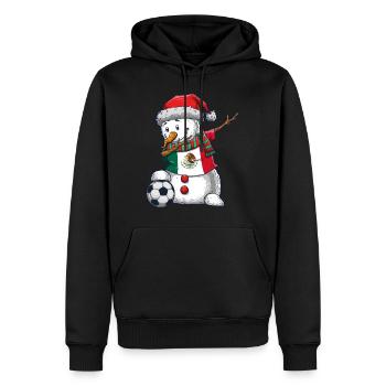 Soccer Boy Dabbing Snowman Weihnachtstrikot - Männer Premium Bio Hoodie - Schwarz - Vorne - Nico (187cm)