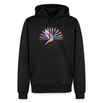 Chemise d’oiseau, T-shirt aquarelle colibri, mignon - Sweat à capuche Premium bio Homme - noir - Devant - Nico (187cm)