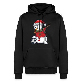 Soccer Boy Dabbing Snowman Weihnachtstrikot - Männer Premium Bio Hoodie - Schwarz - Vorne - Nico (187cm)