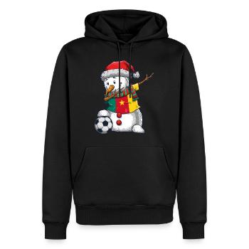 Soccer Boy Dabbing Snowman Weihnachtstrikot - Männer Premium Bio Hoodie - Schwarz - Vorne - Nico (187cm)