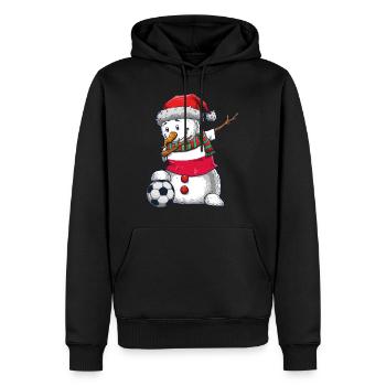Soccer Boy Dabbing Snowman Weihnachtstrikot - Männer Premium Bio Hoodie - Schwarz - Vorne - Nico (187cm)
