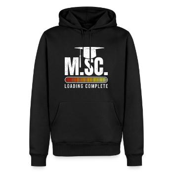 M.Sc Master complet Master of Science - Sweat à capuche Premium bio Homme - noir - Devant - Nico (187cm)
