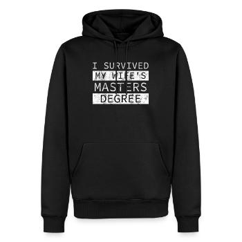 Fini ma femme a une maîtrise - Sweat à capuche Premium bio Homme - noir - Devant - Nico (187cm)