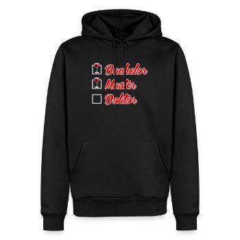 Liste de contrôle Bachelor Master Docteur Doctorat - Sweat à capuche Premium bio Homme - noir - Devant - Nico (187cm)