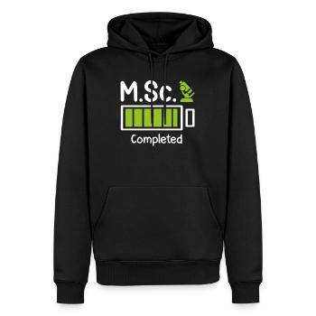 M.Sc completed Master Abschluss Master of Science - Männer Premium Bio Hoodie - Schwarz - Vorne - Nico (187cm)