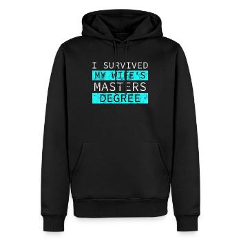Fini ma femme a une maîtrise - Sweat à capuche Premium bio Homme - noir - Devant - Nico (187cm)