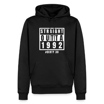 Straight Outta 1992 Dirty Thirty - Männer Premium Bio Hoodie - Schwarz - Vorne - Nico (187cm)