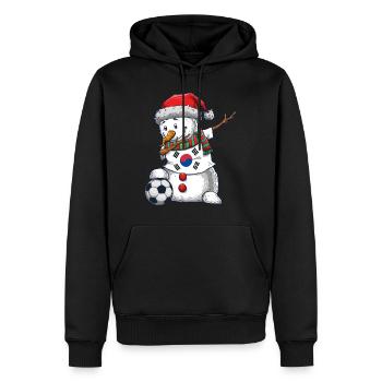 Soccer Boy Dabbing Snowman Weihnachten Trikot Süd - Männer Premium Bio Hoodie - Schwarz - Vorne - Nico (187cm)