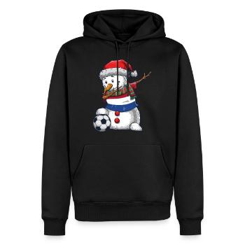 Soccer Boy Dabbing Snowman Weihnachtstrikot - Männer Premium Bio Hoodie - Schwarz - Vorne - Nico (187cm)