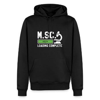 Master of Science Loading Diplôme de Master terminé - Sweat à capuche Premium bio Homme - noir - Devant - Nico (187cm)